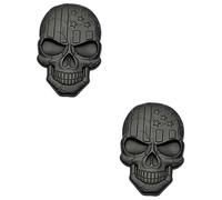 NIYANGLE 2 Pièces Autocollant de Voiture tête de Mort décoration de Rayures de véhicule Autocollants décoratifs pour véhicules Cas de téléphone Stickers Camion emblèmes Métal