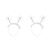 NIYANGLE 2 Pièces Bandeau de Noël Motif Neige Plumes Accessoire Festif pour Garçon Fille Coiffure Élégante pour Fête et Carnaval