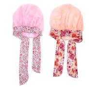 NIYANGLE 2 Pièces Bonnet de Élastique pour Garçon Fille Lot de Chapeaux Satinés Confortables pour Filles pour Longs et Bouclés Protection Nocturne Douce et Respirante