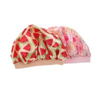 NIYANGLE 2 Pièces Bonnet de Garçon Fille Satin Imprimé Bain Pratique pour Domicile et Voyage Accessoire et Facile à Enfiler