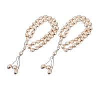 NIYANGLE 2 Pièces Chapelets de Prière Tasbih en Acrylique 33 Perles | Bracelets de Prière Musulmans pour Hommes et Femmes, , Beige, Style Élégant