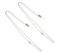 NIYANGLE 2 Pièces Collier Chrétien 2 Pièces Pendentif Graines de Moutarde en Flacon Verre Transparent, Bijoux Religieux Miniature pour Femme et Homme, Présent Foi Chrétienne Polyvalent