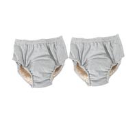 NIYANGLE 2 Pièces Couche à l'épreuve des fuites Couches étanche sous-vêtement Hommes pantalon d'urinoir anti-fuite culotte d'urinoir lavable couche lavable pur coton Gris