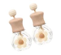 NIYANGLE 2 pièces Diffuseur de Parfum Voiture Flacon Verre Transparent Clip Ventilation Design Lait Thé Bois Décor Auto Aromathérapie Portable