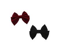 NIYANGLE 2 Pièces Élastiques à Cheveux Forme De Nœud Grand Accessoires Pour Cheveux Femmes Serre-têtes à Nœud Accessoires Pour Queue De Cheval Rouge Vin Noir