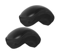 NIYANGLE 2 Pièces Étui pour Lunettes de Ski PU Noir, Compact, Antichoc