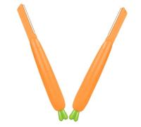 NIYANGLE 2 Pièces Eyebrow Shaper Carrot Design With Safety Guard Stainless Steel Facial Trimmer For Precise Brow Grooming Lightweight And Portable For Travel And Home Use