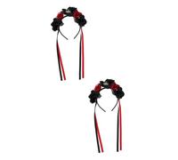 NIYANGLE 2 pièces Halloween Skull Headband With Of The Dead Hair Adornment For Women Durable Halloween Head Decoration For Masquerade Party And Stage Performance