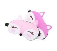NIYANGLE 2 pièces Masque de Nuit Mignon Forme de Renard Lot de Masques pour Yeux Rose Confortable et Ajustable pour Garçon Fille et Adolescents Design Animaux pour Sommeil Réparateur