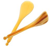 NIYANGLE 2 pièces Massage Rods Cornes Naturelles pour Massage Facial et Acupression Outils de Grattage Gua Sha et Lisses Kit pour Maintien de Élasticité Peau Poches