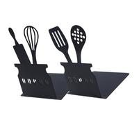 NIYANGLE 2 pièces Métal Forme Tour Supports de Lecture Robustes et Décoratifs pour Bureau et Maison Design Minimaliste Noir Bloc Stable pour Étagère et Organisation