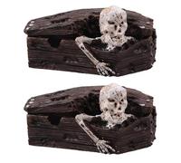 NIYANGLE 2 Pièces Ornement D'aquarium en Résine Coffret Crâne Décoratif pour Aquarium, Décoration Paysagère Vive et Résistante la Décoloration, pour Aquarium de Poissons