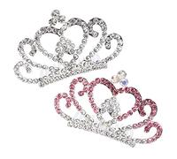 NIYANGLE 2 Pièces Peignes pour Filles Diadèmes Accessoires pour Garçon Fille Couronnes Élégantes pour Fêtes Anniversaire et Occasions Spéciales
