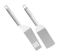 NIYANGLE 2 pièces Pelle à Pizza Inox Multifonction Spatules Cuisine Anti Poignée Antidérapante Outil Léger et Résistant pour Pâtisseries Gâteaux et Tartes