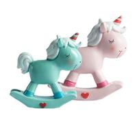 NIYANGLE 2 Pièces Petite Licorne Décorative en Résine pour Gâteau et Bureau