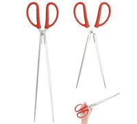 NIYANGLE 2 Pièces Pinces à Ordures en Acier Inoxydable Dents, Grosse Ouverture, Adaptées pour Barbecue et Pêche, Couleur Rouge, Légères et Résistantes