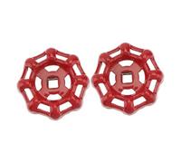 NIYANGLE 2 pièces Poignée Arrêt Fonte Volant à Main Rouge Poignée Métal Résistante pour Robinet et Tuyau Eau Surface Polie et Design Plat pour Usage et Fluide