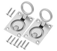 NIYANGLE 2 Pièces Poignée de boucle de plancher taquet de bateau panneau marin inox poignée encastrable anti humidité trousse à outils pour bateaux loquet de bateau marin carré