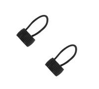 NIYANGLE 2 pièces Ponytail Tie Manchette Élastique Noir avec Charnière à Ressort Accessoire de Mode Punk et Filles Bandeau Cheveux Unique et et