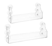 NIYANGLE 2 Pièces Présentoir en Acrylique Transparent Ventouses, Étagère Moderne sans Perçage, Facile à Installer et Ajuster, pour Vitrines de Supermarché
