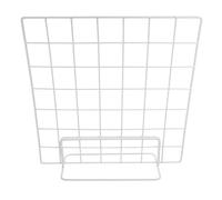 NIYANGLE 2 Pièces Présentoir Grille de Table Blanc avec Base Stable Support Métallique Multifonction pour Exposition et Présentation de Photos Bureau