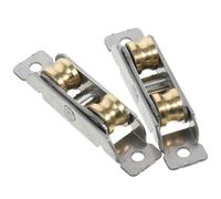 NIYANGLE 2 pièces Roulettes Porte Coulissante Inox Roues Double Galet Type Roulement pour Portes Placard et Fenêtres Patios