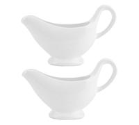 NIYANGLE 2 pièces Saucière Céramique Blanche avec Anse Bateau à Sauce pour Restaurant et Maison Bol Condiment Élégant pour Jus Vinaigrette et Sauces