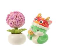 NIYANGLE 2 Pièces Sculpture Serpent Zodiaque Chinois, Décoration Compacte | Style Cartoon Kawaii, pour Tableau de Bord et Bureau, Accent Festif Année du Serpent 2025