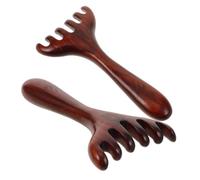 NIYANGLE 2 pièces Six-grip Wooden Scalp Massager With Long Handle Portable Meridian Dredging Comb For Acupoint Stimulation Blood Flow Boost And Relaxation At Home Travel