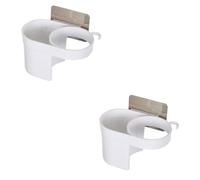 NIYANGLE 2 Pièces Support Mural pour Sèche Cheveux Organisateur Auto Adhésif pour Salle de Bain Rangement Pratique pour Sèche Cheveux Brosse et Accessoires Installation Facile sans Perçage