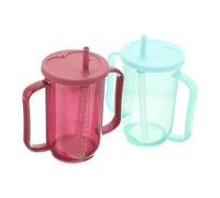 NIYANGLE 2 Pièces Tasse de Soins pour Personnes Âgées avec Bec Débordement et Poignée Ergonomique Gobelet pour Dysphagie Tasse de Boisson sans Déversement pour Patients Alités et Adultes
