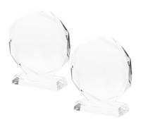 NIYANGLE 2 Pièces Trophée en Cristal Gravé Plaque de Récompense en Verre Vierge, Haute Clarté et Gravure Personnalisée pour Cérémonies et Bureaux, Design Élégant et Finition Raffinée