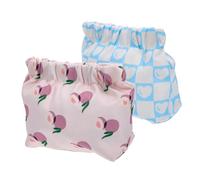 NIYANGLE 2 Pièces Trousse de Maquillage Portable Pochette Cosmétique Compacte Imprimée avec Zipper pour Voyage Sac à Main pour Cosmétiques Vert Bleu Cœur