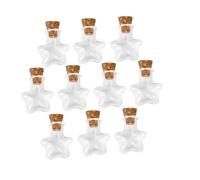 NIYANGLE 20 pièces Fiole Verre Étoile avec Bouchon Liège Petits Bocaux Transparants pour Décoration DIY Bouteilles de Souhaits Créatives pour Maison et Cadeaux