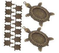 NIYANGLE 20 Pièces Pendentifs Tortue Rétro Alliage Base de Plateau Creux Solide Supports pour Bijoux DIY Charmes Vintage pour Colliers Boucles Oreilles et Bracelets