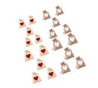 NIYANGLE 20 pièces Sachet Toile Jute à Motif Cœur Lot Dragées pour Mariage Anniversaire et Noël et et Réutilisables avec Cordon de Serrage