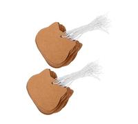 NIYANGLE 200 Pièces Étiquettes Kraft avec Corde Élastique Cartes Prix Blanches Écrites Main Étiquettes Suspendues pour Bijoux Vêtements et Présentations