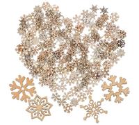 NIYANGLE 200 Pièces Ornement de Noël en Bois Flocon de Neige Creux pour | Surface Lisse, Usage Multi-supports, Lot, pour Classes, Murs et Portes, Décor Saisonnier