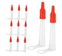 NIYANGLE 24 Pièces Buse de Pistolet à Mastic Rouge en Plastique avec Bouchon Vissable, Application Précise et Réutilisable pour Tubes de Silicone et Joints D'étanchéité, pour Installation