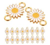 NIYANGLE 25 pièces Pendentifs Fleur Marguerite Alliage Double pour Fabrication de Bijoux DIY Breloques Élégantes pour Colliers et Bracelets