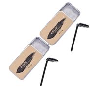 NIYANGLE 2ensembles Savon à Sourcils Transparent Non-colorant Avec Pinceaux Cire Fixante Longue Durée Pour Style Naturel Et Modelage Précis