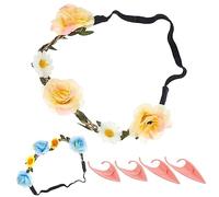 NIYANGLE 2ensembles Serre-tête Fleur Décoratif pour Femme et Fille Accessoires pour Cheveux à Fleurs Bandeau Fleuri Confortable