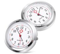 NIYANGLE 2pcs Cadran de Montre de Poche pour Infirmières en Verre Argenté, Design Concis et Clair, Pratique à Transporter, pour Créer Une Montre de Poche Unique Plusieurs Styles