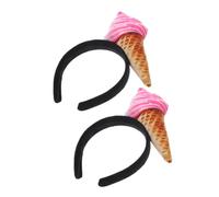 NIYANGLE 2pièces Bandeau Cornet De Glace Accessoire De Costume Pour Fête Déguisement Et Événements Festifs