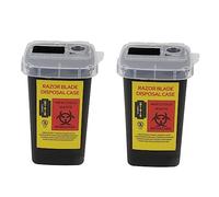 NIYANGLE 2Pièces Boîte de Rangement pour Lames de Rasoir Usagées Conteneur Sécurisé Verrouillage Étui Durable pour Barbershop et Rasage