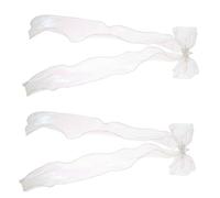 NIYANGLE 2pièces Clips à Cheveux Nœud Décoratif Avec Longues Ribbons Pour Filles Adolescentes Accessoires De Cheveux Élégants Avec Couronne Brillante Et Dentelle