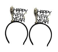 NIYANGLE 2pièces Élastiques pour Nouvel An avec Paillettes et Motifs Année Bandeaux Décoratifs pour Filles