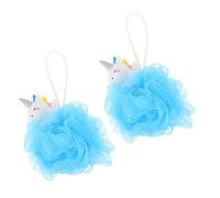 NIYANGLE 2pièces Éponge De Bain Licorne Maille Exfoliante Pour Garçon Fille Boules De Douche Mignonnes Pour Garçon Fille Et Tout-petits