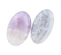 NIYANGLE 2Pièces Natural Crystal Gua Sha Facial Massage Tools Scraping Plate For Skin Care Smooth Edges And Creative Design