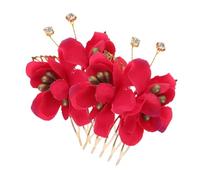 NIYANGLE 2pièces Peignes Décoratifs avec Fleurs Artificielles Barrettes à Cheveux Latérales pour Mariage Plage Accessoires de Coiffure pour Mariée